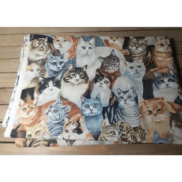 Cotton Sewing Fabric Assorted Cats Tabby Tortoise Shell Quilt Crafts 1.5 yd x44" - Picture 5 of 5